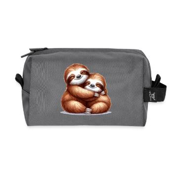 Sloths Sloth Snuggle Gift - Recycled Toiletry Zip Bag - anthracite - Front