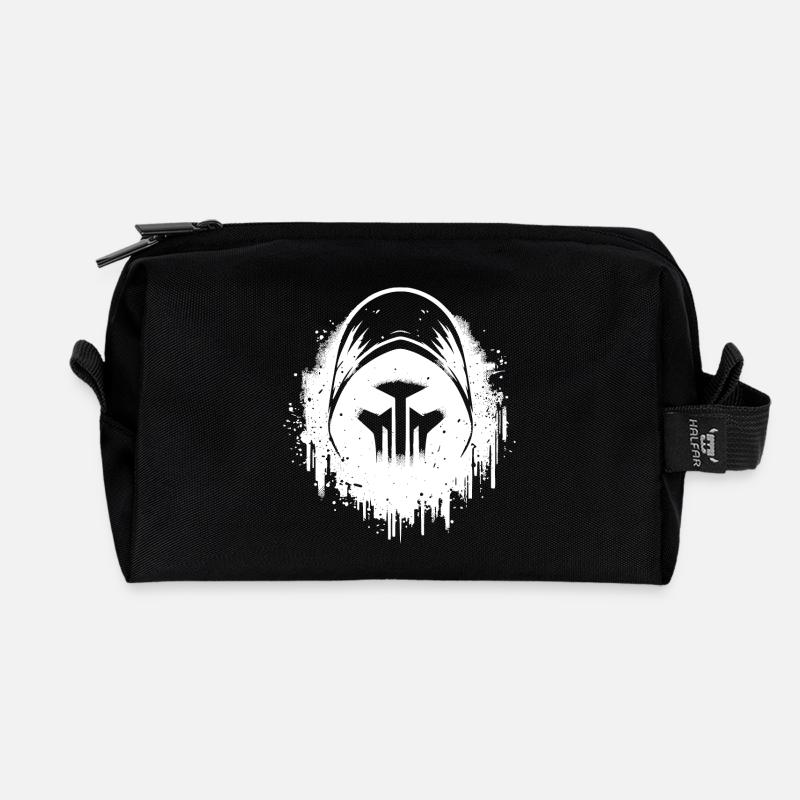 Unheimliches Halloween Gespenster Kopf unter Robe - Recycelte Kulturtasche - Schwarz