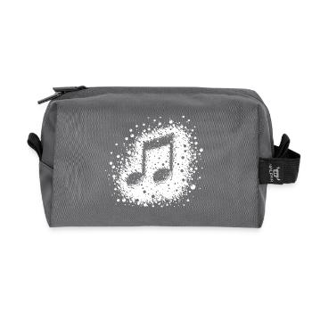Bass music note hammers through the air - Recycled Toiletry Zip Bag - anthracite - Front