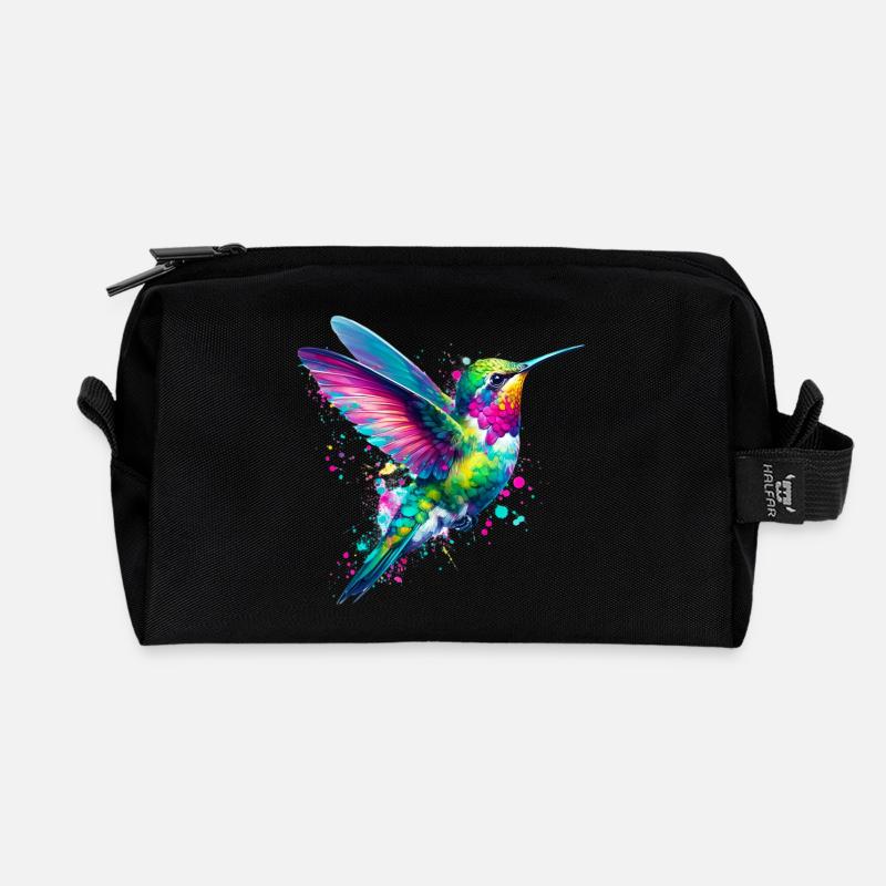 Kolibri - Recycelte Kulturtasche - Schwarz