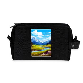 Glacier County Montana Reiseposter Souvenir WPA - Recycelte Kulturtasche - Schwarz - Vorne