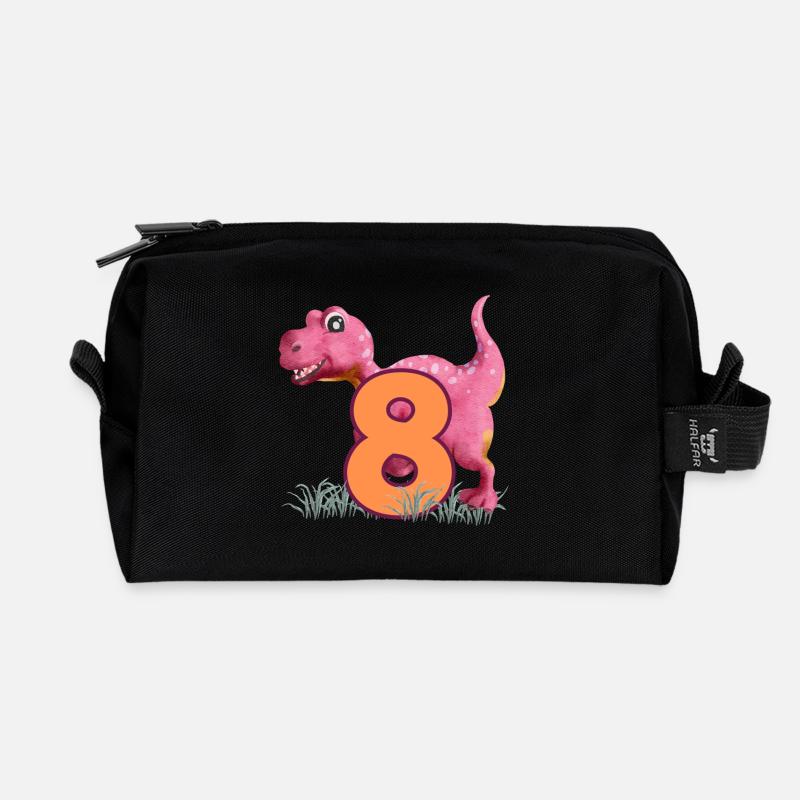 Nr.8 Dino - Recycelte Kulturtasche - Schwarz