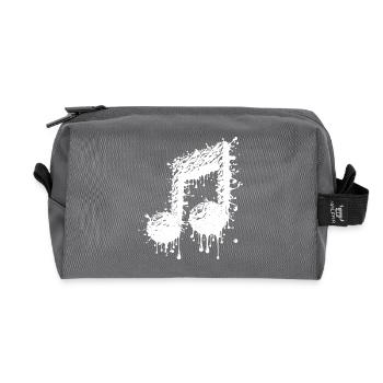 Liquid Music Eighth Notes Scale - Recycled Toiletry Zip Bag - anthracite - Front