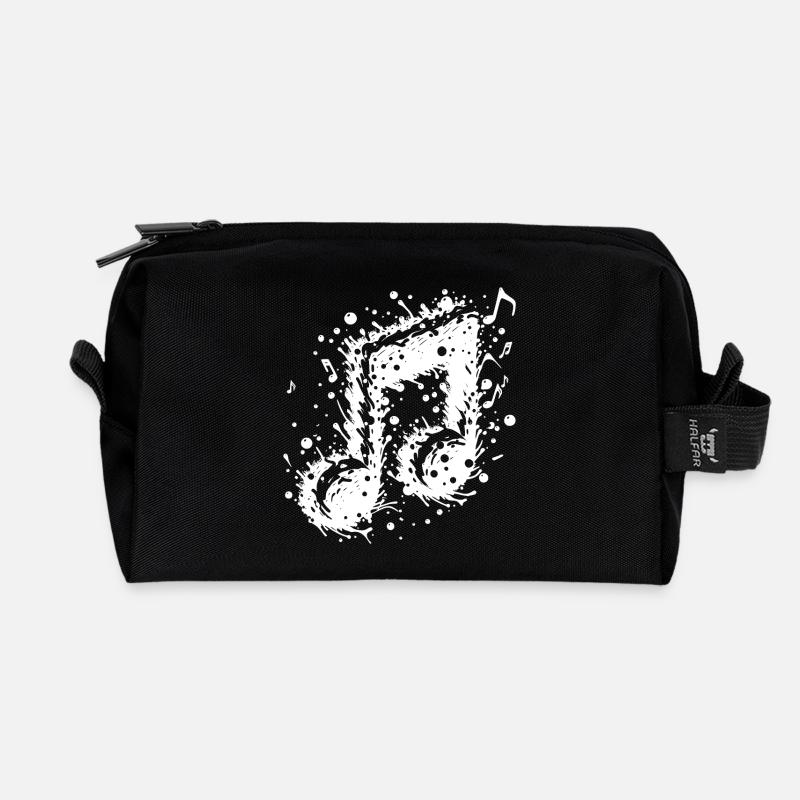 Schwingende Musik Note Splash Tattoo - Recycelte Kulturtasche - Schwarz