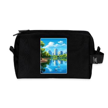 Orlando Beach Florida City Reiseposter Souvenir - Recycelte Kulturtasche - Schwarz - Vorne