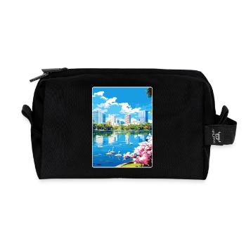 Orlando Beach Florida City Reiseposter Souvenir - Recycelte Kulturtasche - Schwarz - Vorne