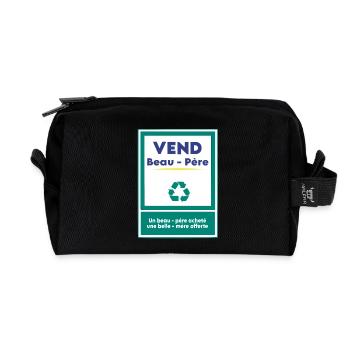 Sells father-in-law - Recycled Toiletry Zip Bag - black - Front