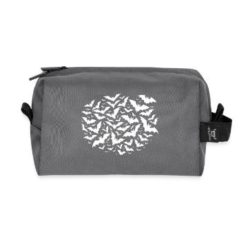 Huge flying swarm of bats - Recycled Toiletry Zip Bag - anthracite - Front