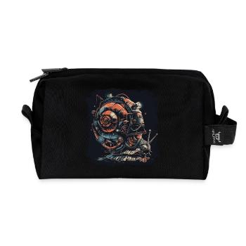 Crinchy Snail - Recycled Toiletry Zip Bag - black - Front