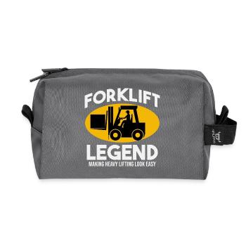 Forklift Operator Heavy Equipment Driver Humor - Recycled Toiletry Zip Bag - anthracite - Front