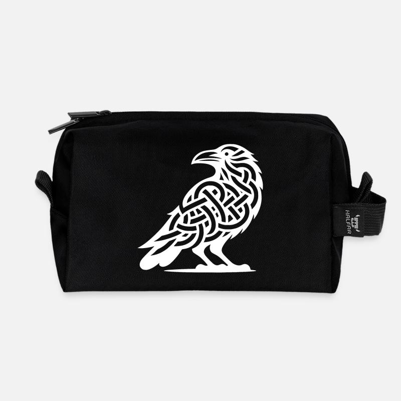 Nordischer keltischer Raben Tattoo Knoten Style - Recycelte Kulturtasche - Schwarz