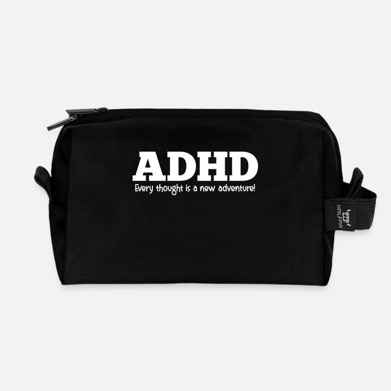ADHD - Recycled Toiletry Zip Bag - black