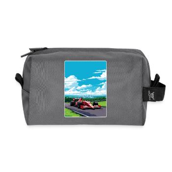 Lebendiges Formel-Rennwagen-Design - Recycelte Kulturtasche - Anthrazit - Vorne