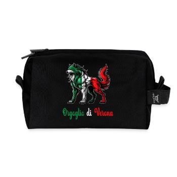 Der stolz von Verona Italien Flagge - Recycelte Kulturtasche - Schwarz - Vorne