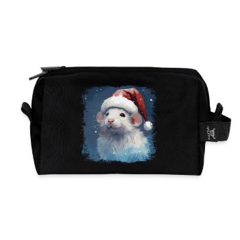 Rat de Noël frais - Trousse de toilette en tissu recyclé - noir - Devant