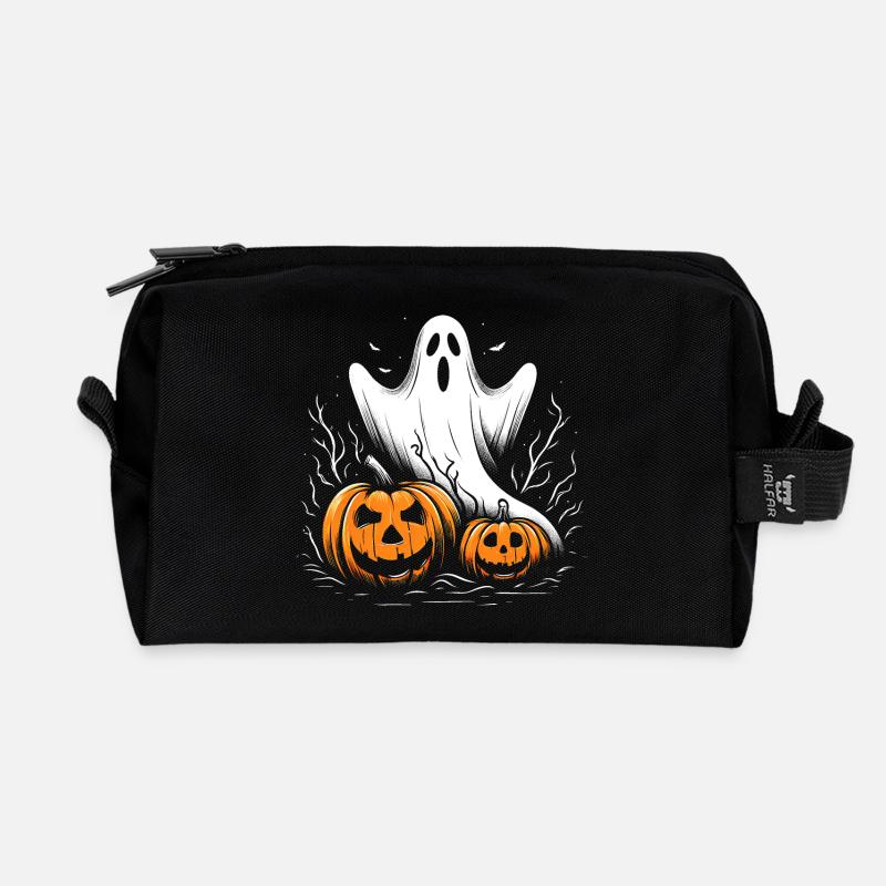 Halloween-Geist - Recycelte Kulturtasche - Schwarz