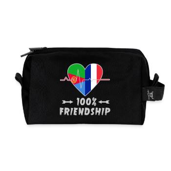 Eritrea und Frankreich 100% Freundschaft - Recycelte Kulturtasche - Schwarz - Vorne
