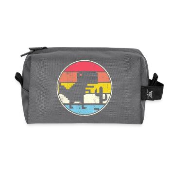 Cercle de coucher de soleil pixel avec silhouette - Trousse de toilette en tissu recyclé - anthracite - Devant