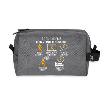 mon temps libre jouer au rugby - Trousse de toilette en tissu recyclé - anthracite - Devant