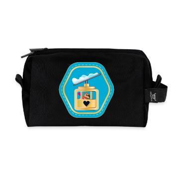 CAPYBARAS SKIING GONDOLA CABIN - Recycled Toiletry Zip Bag - black - Front