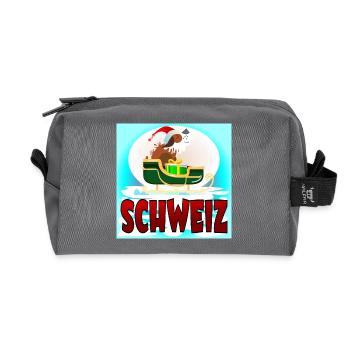 CHRISTMAS ST. BERNARDS - SWISS DOG SWITZERLAND - Recycled Toiletry Zip Bag - anthracite - Front