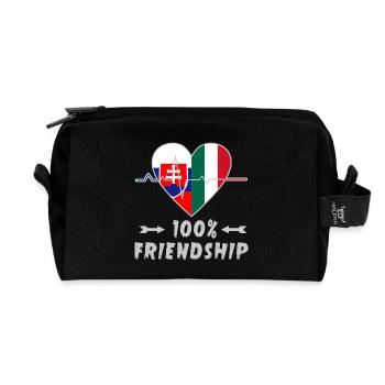 Slowakei und Italien 100% Freundschaft - Recycelte Kulturtasche - Schwarz - Vorne