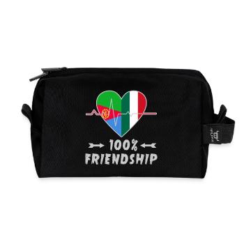 Eritrea und Italien 100% Freundschaft - Recycelte Kulturtasche - Schwarz - Vorne