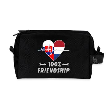 Slowakei und Niederlande 100% Freundschaft - Recycelte Kulturtasche - Schwarz - Vorne