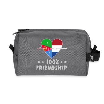 Eritrea and Netherlands 100% friendship - Recycled Toiletry Zip Bag - anthracite - Front