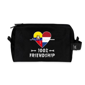 Ecuador und Niederlande 100% Freundschaft - Recycelte Kulturtasche - Schwarz - Vorne