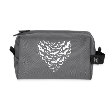 Elegant flight bats as a swarm at night - Recycled Toiletry Zip Bag - anthracite - Front