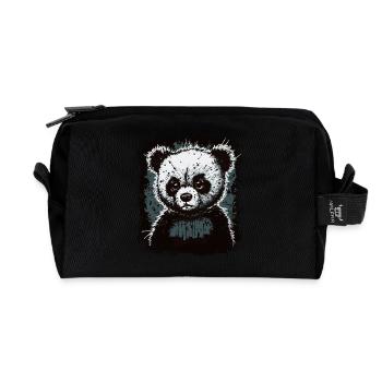 Trauriger Panda - Recycelte Kulturtasche - Schwarz - Vorne