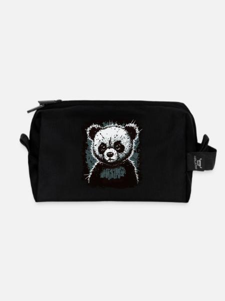 Trauriger Panda - Recycelte Kulturtasche - Schwarz