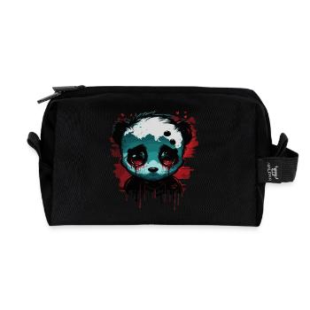 Trauriger niedlicher Panda - Recycelte Kulturtasche - Schwarz - Vorne