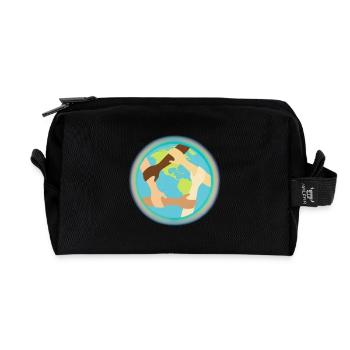 Unité mondiale et entraide - Trousse de toilette en tissu recyclé - noir - Devant