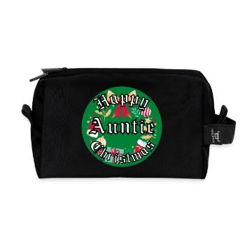 Frohe Weihnachten, Tante - Recycelte Kulturtasche - Schwarz - Vorne
