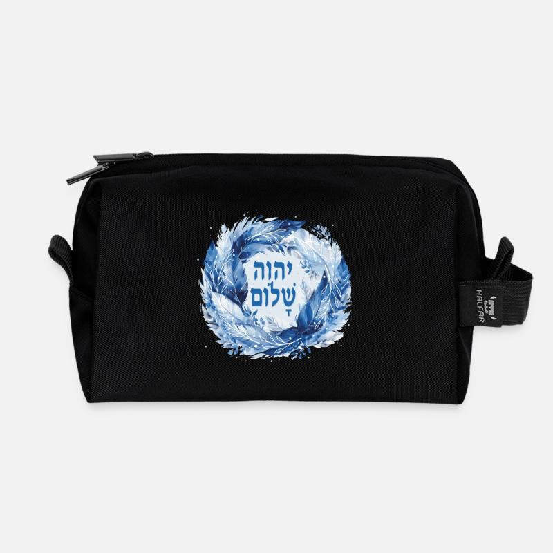 Hebräischer Name Gottes JHWH Shalom - Recycelte Kulturtasche - Schwarz