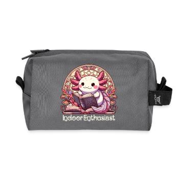 Axolotl Indoors Enthousiaste Livre Livres Cadeau - Trousse de toilette en tissu recyclé - anthracite - Devant
