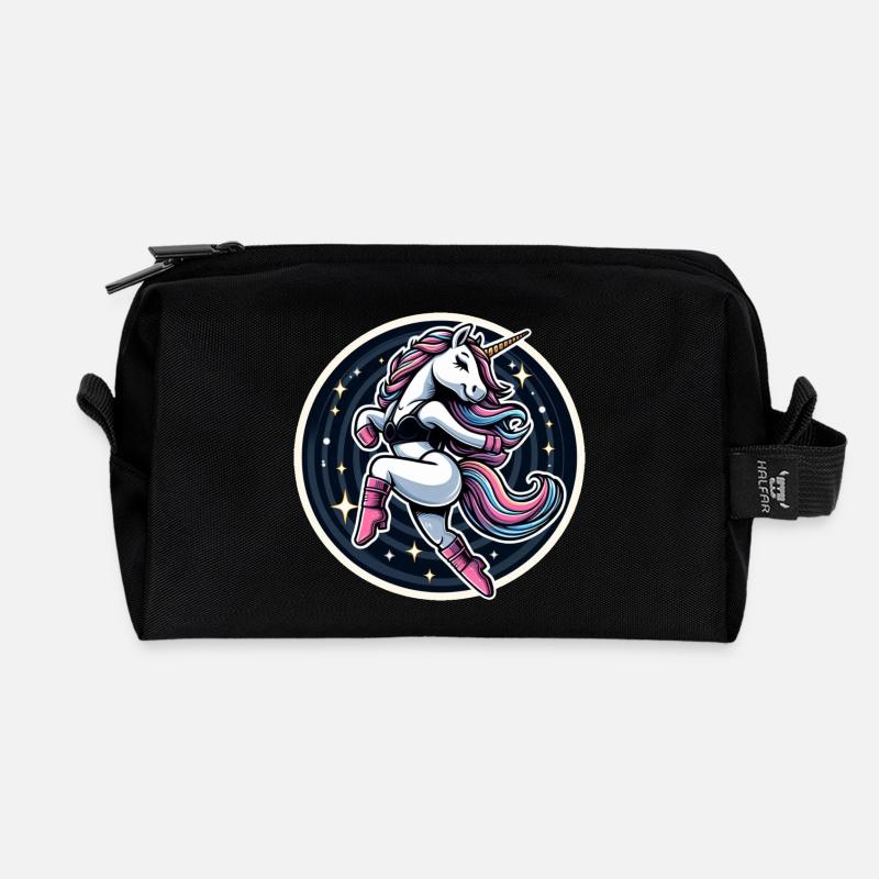Unicorn Dance - Recycled Toiletry Zip Bag - black