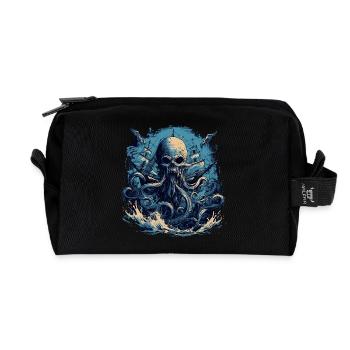 Sea Monster - Recycled Toiletry Zip Bag - black - Front