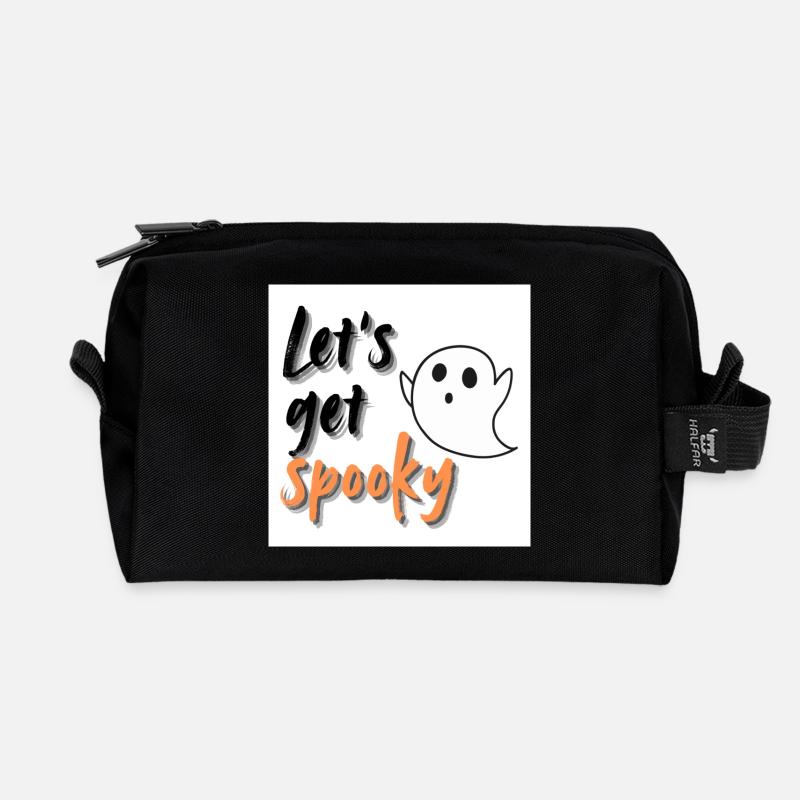 Halloween Let's get spooky - Recycelte Kulturtasche - Schwarz