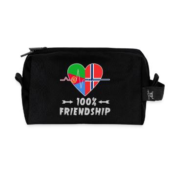 Eritrea und Norwegen 100% Freundschaft - Recycelte Kulturtasche - Schwarz - Vorne
