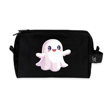 Cute Ghost - Recycled Toiletry Zip Bag - black - Front