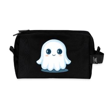Cute Ghost - Recycled Toiletry Zip Bag - black - Front