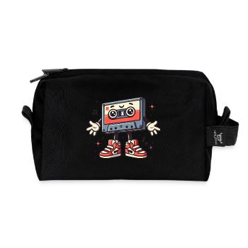 Cassette rétro Personnage de dessin animé - Trousse de toilette en tissu recyclé - noir - Devant