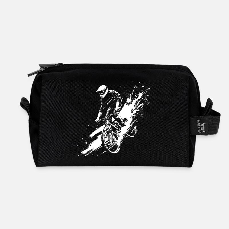 Mountainbike Radfahrer - Recycelte Kulturtasche - Schwarz