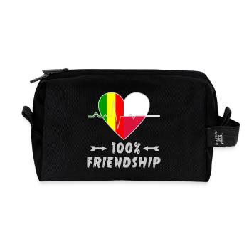 100 % amitié entre le Mali et la Pologne - Trousse de toilette en tissu recyclé - noir - Devant