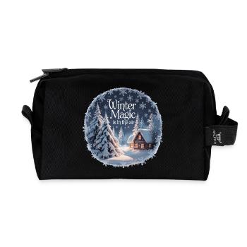 Winter Magic is in the Air – Winter Landscape - Recycled Toiletry Zip Bag - black - Front