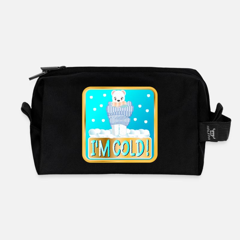 MIR IST KALT - WINTER EISBÄREN - Recycelte Kulturtasche - Schwarz