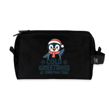Salutations sympas au moment de Noël – Penguin - Trousse de toilette en tissu recyclé - noir - Devant